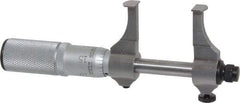 Starrett - 1/2 to 1-1/2 Inch Inside Measurement, Satin Chrome Finish, Mechanical Groove Micrometer - 0.001 Inch Graduation, 0.0002 Inch Accuracy, 5/64 Inch Groove Depth, Friction Thimble, Includes Lock Screw - Americas Industrial Supply