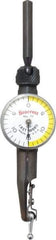 Starrett - 3 Piece, 0" to 0.03" Measuring Range, 15/16" Dial Diam, 0-15-0 Dial Reading, White & Yellow Dial Test Indicator Kit - 5/32" Contact Point Length, 3mm Ball Diam, 0.001" Dial Graduation - Americas Industrial Supply