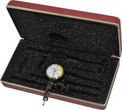 Starrett - 3 Piece, 0" to 0.03" Measuring Range, 15/16" Dial Diam, 0-15-0 Dial Reading, White & Yellow Dial Test Indicator Kit - 5/32" Contact Point Length, 3mm Ball Diam, 0.0005" Dial Graduation - Americas Industrial Supply