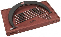 Starrett - 5 Anvil, Mechanical, 18 to 24 Inch Range, Interchangeable Anvil Micrometer - Friction Thimble, 0.0003 Inch Accuracy, 0.001 Inch Graduation - Americas Industrial Supply
