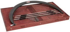 Starrett - 2 Anvil, Mechanical, 36 to 42 Inch Range, Interchangeable Anvil Micrometer - Friction Thimble, 0.001 Inch Graduation - Americas Industrial Supply