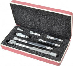 Starrett - 1-1/2 to 8 Inch Range, Satin Chrome Coated, Mechanical Inside Tubular Micrometer - 0.001 Inch Graduation, 0.0001 Inch Accuracy - Americas Industrial Supply