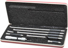 Starrett - 4 to 24 Inch Range, Satin Chrome Coated, Mechanical Inside Tubular Micrometer - 0.001 Inch Graduation, 0.0001 Inch Accuracy - Americas Industrial Supply