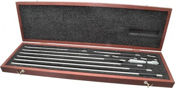 Starrett - 4 to 40 Inch Range, Satin Chrome Coated, Mechanical Inside Tubular Micrometer - 0.001 Inch Graduation, 0.0001 Inch Accuracy - Americas Industrial Supply