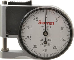 Starrett - 0 to 3/8 Inch Measurement, 0.0005 Inch Graduation, 1/2 Inch Throat Depth, Dial Thickness Gage - 1-5/8 Inch Dial Diameter - Americas Industrial Supply