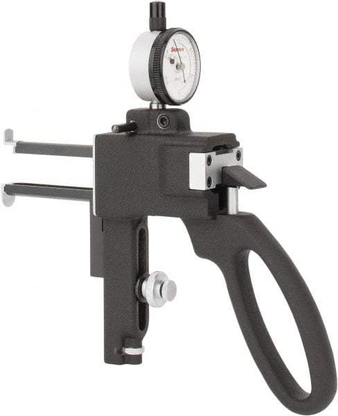 Starrett - 3/8 to 6 Inch Measurement Steel, Dial Indicator Groove Gage - 0.0005 Inch Graduation - Americas Industrial Supply