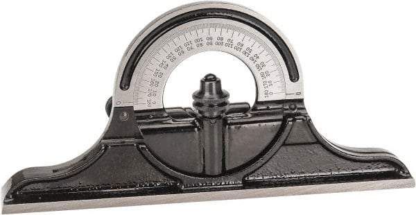 Starrett - 12 to 24 Inch Long Blade, Reversible Combination Square Protractor Head - Black Smooth Finish, Cast Iron - Americas Industrial Supply