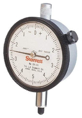 Starrett - 5" Range, 0-100 Dial Reading, 0.001" Graduation Dial Drop Indicator - 3-5/8" Dial, 0.1" Range per Revolution - Americas Industrial Supply