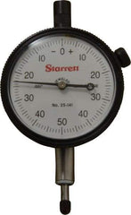 Starrett - 1/4" Range, 0-50-0 Dial Reading, 0.001" Graduation Dial Drop Indicator - 2-1/4" Dial, 0.1" Range per Revolution, Revolution Counter - Americas Industrial Supply