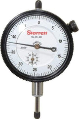 Starrett - 1/2" Range, 0-50 Dial Reading, 0.0005" Graduation Dial Drop Indicator - 2-1/4" Dial, 0.05" Range per Revolution, Revolution Counter - Americas Industrial Supply