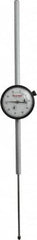 Starrett - 4" Range, 0-100 Dial Reading, 0.001" Graduation Dial Drop Indicator - 2-1/4" Dial, 0.1" Range per Revolution, Revolution Counter - Americas Industrial Supply