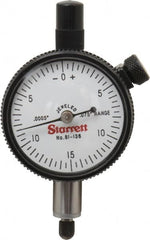 Starrett - 0.075" Range, 0-15-0 Dial Reading, 0.0005" Graduation Dial Drop Indicator - 1-11/16" Dial, 0.03" Range per Revolution, Revolution Counter - Americas Industrial Supply