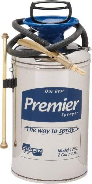 Chapin - 2 Gal Garden Hand Sprayer - Stainless Steel Tank, Wide Mouth, Reinforced Hose, For Industrial Applications - Americas Industrial Supply