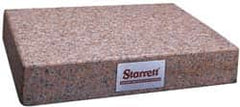 Starrett - 12" Long x 12" Wide x 4" Thick, Granite Inspection Surface Plate - B Toolroom Grade, 0.0002" Unilateral Tolerance, Includes NIST Traceability Certificate - Americas Industrial Supply