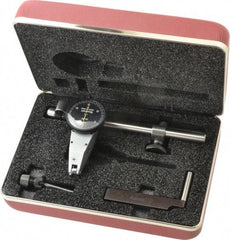 Starrett - 7 Piece, 0" to 0.03" Measuring Range, 1-3/8" Dial Diam, 0-15-0 Dial Reading, Black Dial Test Indicator Kit - 5/8" Contact Point Length, 2mm Ball Diam, 0.0005" Dial Graduation - Americas Industrial Supply