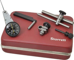 Starrett - 7 Piece, 0" to 0.06" Measuring Range, 1-3/8" Dial Diam, 0-30-0 Dial Reading, Black Dial Test Indicator Kit - 1-5/16" Contact Point Length, 2mm Ball Diam, 0.001" Dial Graduation - Americas Industrial Supply