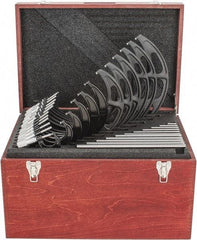 Starrett - 0 to 12" Range, 12 Piece Mechanical Outside Micrometer Set - 0.0001" Graduation, Ratchet Stop Thimble, Carbide Tipped Face - Americas Industrial Supply