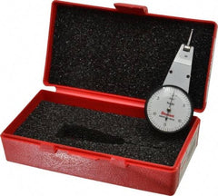 Starrett - 0.03 Inch Range, 0.0005 Inch Dial Graduation, Horizontal Dial Test Indicator - 1-3/8 Inch White Dial, 0-15-0 Dial Reading - Americas Industrial Supply