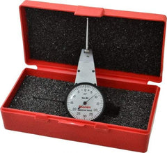 Starrett - 0.06 Inch Range, 0.001 Inch Dial Graduation, Horizontal Dial Test Indicator - 1-3/8 Inch White Dial, 0-30-0 Dial Reading - Americas Industrial Supply