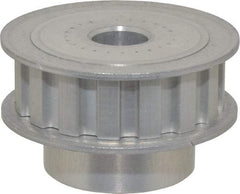 Power Drive - 16 Tooth, 1/2" Inside x 1.88" Outside Diam, Hub & Flange Timing Belt Pulley - 1/2" Belt Width, 1.91" Pitch Diam, 0.719" Face Width, Aluminum - Americas Industrial Supply