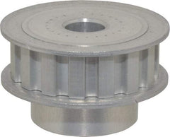 Power Drive - 16 Tooth, 1/2" Inside x 1.88" Outside Diam, Hub & Flange Timing Belt Pulley - 1/2" Belt Width, 1.91" Pitch Diam, 0.719" Face Width, Aluminum - Americas Industrial Supply
