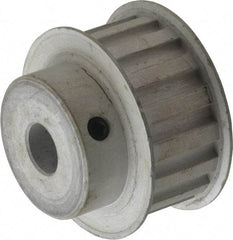 Power Drive - 16 Tooth, 1/2" Inside x 1.88" Outside Diam, Hub & Flange Timing Belt Pulley - 3/4" Belt Width, 1.91" Pitch Diam, 1" Face Width, Aluminum - Americas Industrial Supply