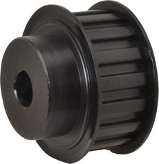 Power Drive - 17 Tooth, 1/2" Inside x 2" Outside Diam, Hub & Flange Timing Belt Pulley - 3/4" Belt Width, 2.029" Pitch Diam, 1" Face Width, Aluminum - Americas Industrial Supply
