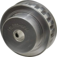 Power Drive - 18 Tooth, 1/2" Inside x 2.119" Outside Diam, Hub & Flange Timing Belt Pulley - 1/2" Belt Width, 2.149" Pitch Diam, 0.719" Face Width, Aluminum - Americas Industrial Supply