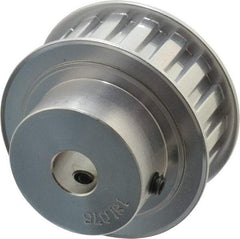 Power Drive - 18 Tooth, 1/2" Inside x 2.119" Outside Diam, Hub & Flange Timing Belt Pulley - 3/4" Belt Width, 2.149" Pitch Diam, 1" Face Width, Aluminum - Americas Industrial Supply