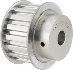 Power Drive - 18 Tooth, 1/2" Inside x 2.119" Outside Diam, Hub & Flange Timing Belt Pulley - 1" Belt Width, 2.149" Pitch Diam, 1-1/4" Face Width, Aluminum - Americas Industrial Supply