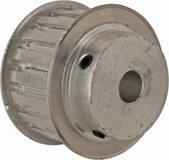 Power Drive - 19 Tooth, 1/2" Inside x 2.238" Outside Diam, Hub & Flange Timing Belt Pulley - 1" Belt Width, 2.268" Pitch Diam, 1-1/4" Face Width, Aluminum - Americas Industrial Supply