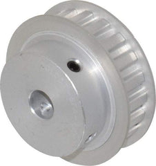 Power Drive - 20 Tooth, 1/2" Inside x 2.357" Outside Diam, Hub & Flange Timing Belt Pulley - 1/2" Belt Width, 2.387" Pitch Diam, 0.719" Face Width, Aluminum - Americas Industrial Supply