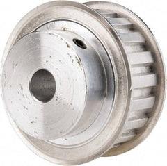Power Drive - 20 Tooth, 1/2" Inside x 2.357" Outside Diam, Hub & Flange Timing Belt Pulley - 3/4" Belt Width, 2.387" Pitch Diam, 1" Face Width, Aluminum - Americas Industrial Supply