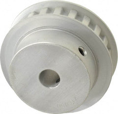 Power Drive - 21 Tooth, 1/2" Inside x 2.477" Outside Diam, Hub & Flange Timing Belt Pulley - 1/2" Belt Width, 2.507" Pitch Diam, 3/4" Face Width, Aluminum - Americas Industrial Supply