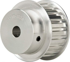 Power Drive - 21 Tooth, 1/2" Inside x 2.477" Outside Diam, Hub & Flange Timing Belt Pulley - 1" Belt Width, 2.507" Pitch Diam, 1-1/4" Face Width, Aluminum - Americas Industrial Supply