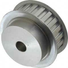 Power Drive - 22 Tooth, 1/2" Inside x 2.596" Outside Diam, Hub & Flange Timing Belt Pulley - 3/4" Belt Width, 2.626" Pitch Diam, 1" Face Width, Aluminum - Americas Industrial Supply