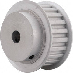 Power Drive - 22 Tooth, 1/2" Inside x 2.596" Outside Diam, Hub & Flange Timing Belt Pulley - 1" Belt Width, 2.626" Pitch Diam, 1-1/4" Face Width, Aluminum - Americas Industrial Supply