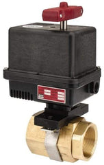Gemini Valve - 2" Pipe, 720 psi WOG Rating Brass Electric Actuated Ball Valve - Reinforced PTFE Seal, Standard Port, Threaded (NPT) End Connection - Americas Industrial Supply
