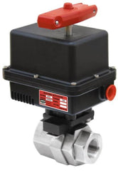 Gemini Valve - 1/4" Pipe, 720 psi WOG Rating Stainless Steel Electric Actuated Ball Valve - Reinforced PTFE Seal, Full Port, Threaded (NPT) End Connection - Americas Industrial Supply