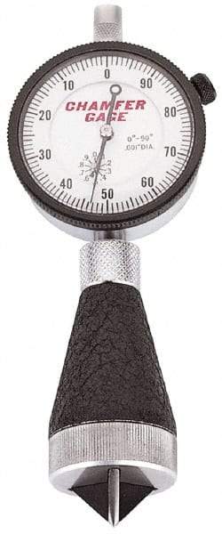 Starrett - 1/8 to 1/2", 90 to 127° Included Angle, External Chamfer Gage - White Hardened Tool Steel (Plunger), 3 Blade Plunger - Americas Industrial Supply