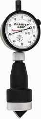Starrett - 0 to 1", 0 to 90° Included Angle, Internal Chamfer Gage - White Hardened Tool Steel (Plunger), 3 Blade Plunger - Americas Industrial Supply