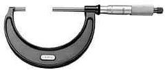 Starrett - 1-1/2 to 3-1/2" Range, 0.0001" Graduation, Mechanical Outside Micrometer - Ratchet Stop Thimble, 2-5/8" Throat Depth, Accurate to 0.0001" - Americas Industrial Supply