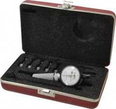 Starrett - 7 Anvil, 0.107 to 0.266" Dial Bore Gage Set - 0.0001" Graduation, 13/16" Gage Depth - Americas Industrial Supply