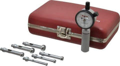 Starrett - 7 Anvil, 0.217 to 19/32" Dial Bore Gage Set - 0.0001" Graduation, 1-1/2" Gage Depth - Americas Industrial Supply