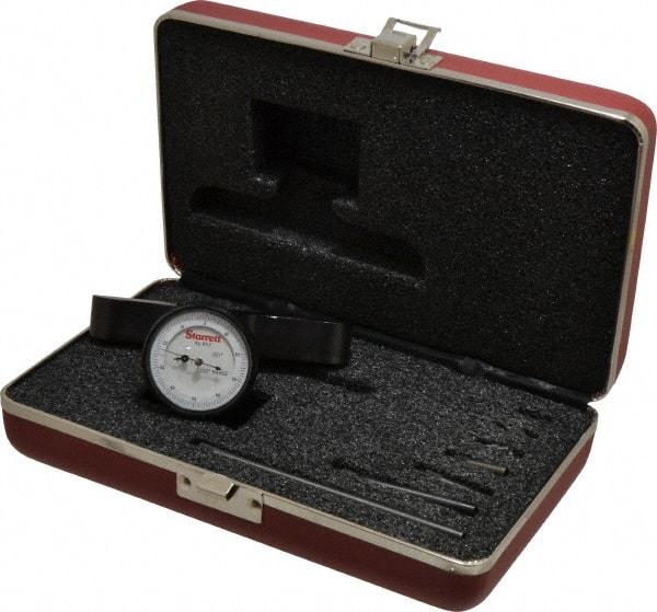 Starrett - 0 to 8.6 Inch Range, Steel, White Dial Depth Gage - 0.001 Inch Graduation, 4 Inch Base Measuring Length - Americas Industrial Supply