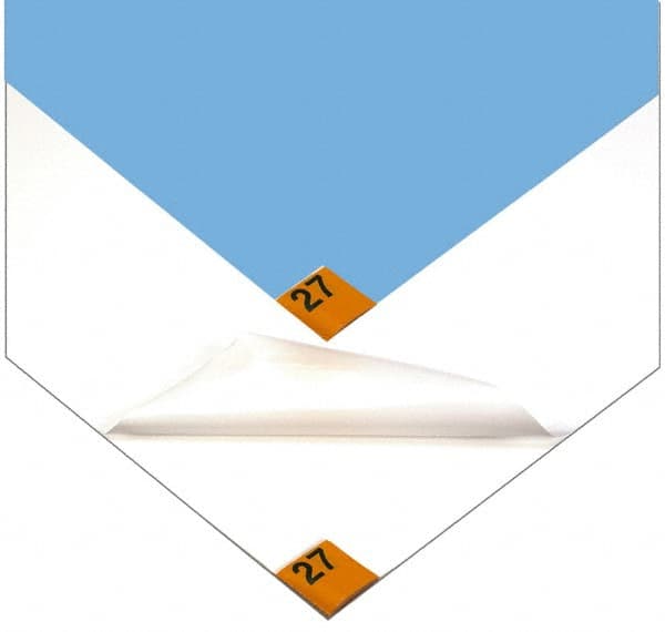 Wearwell - 45" Long x 24" Wide x 1/8" Thick, Dry Environment, Smooth Pattern Clean Room Matting - Tacky Sheets, Blue, 30 Layers per Mat, Series 095 - Americas Industrial Supply