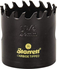 Starrett - 1-3/4" Diam, 1-5/8" Cutting Depth, Hole Saw - Carbide-Tipped Saw, Toothed Edge - Americas Industrial Supply