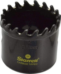 Starrett - 2" Diam, 1-5/8" Cutting Depth, Hole Saw - Carbide-Tipped Saw, Toothed Edge - Americas Industrial Supply