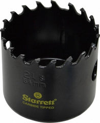 Starrett - 2-1/8" Diam, 1-5/8" Cutting Depth, Hole Saw - Carbide-Tipped Saw, Toothed Edge - Americas Industrial Supply