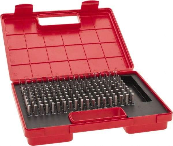 Value Collection - 190 Piece, 0.061-0.25 Inch Diameter Plug and Pin Gage Set - Minus 0.0002 Inch Tolerance, Class ZZ - Americas Industrial Supply
